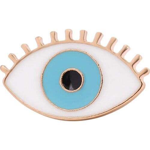 1Pcs Cute Eye Brooch Pin Enamel Pin Devil 's Blue Black Eyeball Design Metal Brooches Zinc Alloy Clothing Bag Accessories