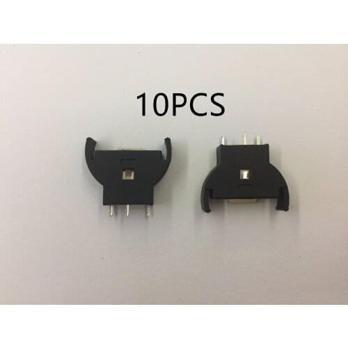 10 Pcs Black Plastic CR2032 2032 3V Cell Coin Battery Socket Holder Case