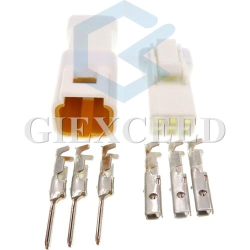 2 Sets 3 Pin JST03R-JWPF-VSLE JST03T-JWPF-VSLE White Waterproof Automotive Plug Wiring Harness Electrical Socekt