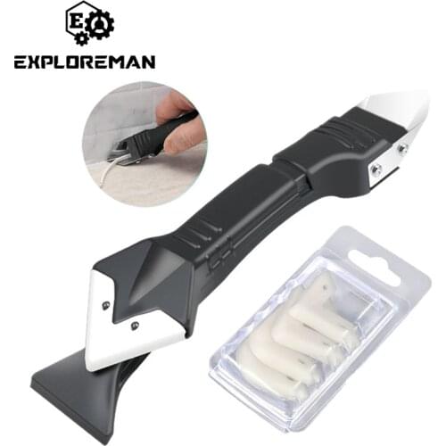 3 in 1 Mini Handmade Tools Scraper Practical Floor Cleaner Squeegee Angle Tile Glass Surface Glue Residual Remove Shovel Tool