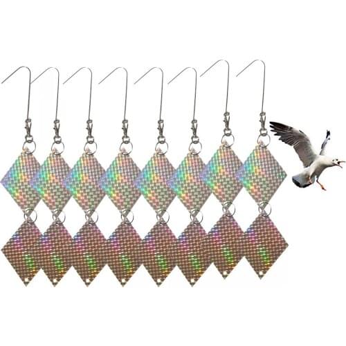 8Set Reflective Bird Scarer Deterrent Repellent Discs Pigeon Hawk Seagull Sparrow Woodpecker Crow Goose Pest Control