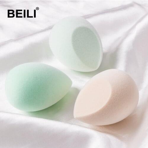 BEILI Green nude Fluffy Microfiber Velvet Sponge Powder Foundation Concealer Cosmetic Soft quality Non-Latex Sponge Make up tool