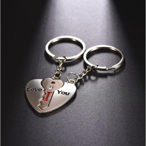 FREE SHIPPING by FEDEX 100pairs/lot New Fashion Metal Key and Heart Keychains Couple Keyrings for Lovers Gifts I Love You