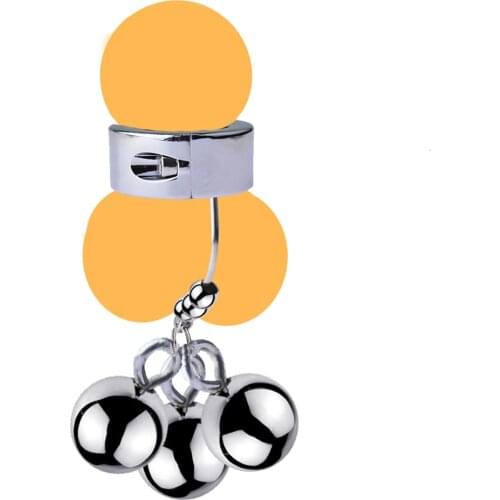 Penis Bondage CBT Weight Ball Stretcher Stainless Steel Chastity Device Penis Ring Lock Scrotum Pendants Delay Ejaculation BDSM