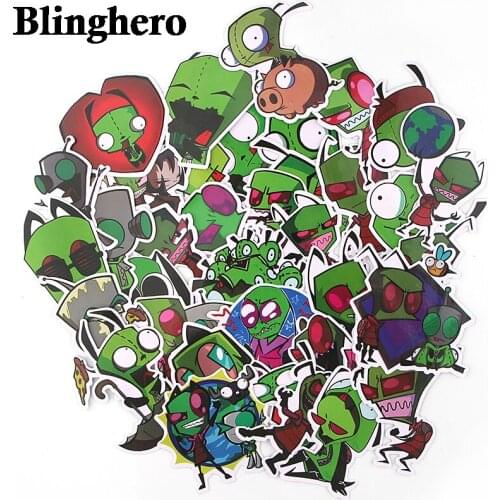 CA110 38pcs/set Alien Cartoon DIY Sticker Decal for Graffiti Car Covers Skateboard Snowboard Luggage Guitar Laptop Sticker