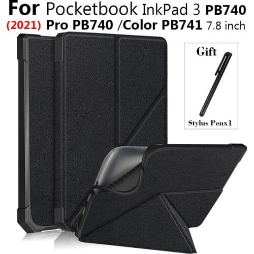 Funda plegable para PocketBook 740, soporte trasero de TPU suave para PocketBook 3 Pro PB740 / InkPad Color PB741 7.8 inch case