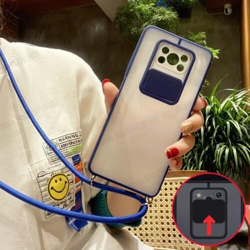 Crossbody Strap Case For Redmi Note 10 9 Pro Max POCO X3 NFC Pro M3 Camera Protection Cover For Mi 10T Pro Lanyard Necklace Case