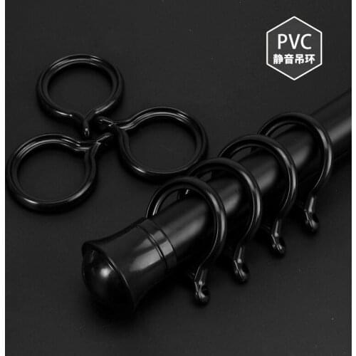 Black and white simple modern curtain rod European Roman rod mute curtain track single pole double pole can be customized