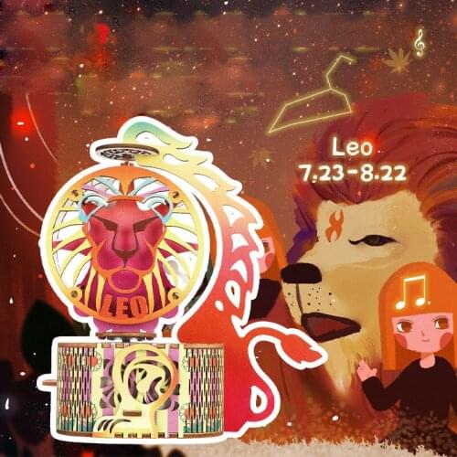 Twelve constellations 3d Color Wooden Music box DIY Home Bedroom desktop Decoration Christmas Girls birthday Gift