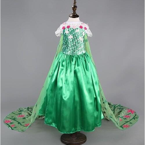 Long Dress for Girl Anna Elsa Dress Girls Party Dress robe fille 2015 Girls Summer Dress princess costume robe enfant