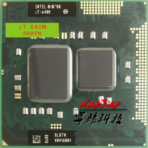 Intel Core i7-640M i7 640M SLBTN 2.8 GHz Dual-Core Quad-Thread CPU Processor 4W 35W Socket G1 / rPGA988A
