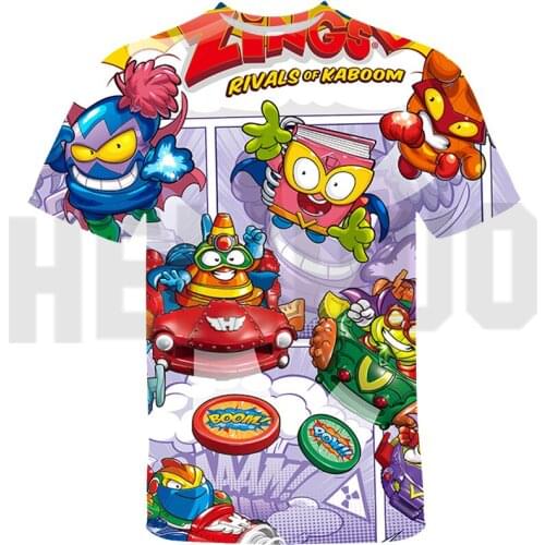3D Top Tee Superzings Series 5/6/7 Oversized Tshirt Kids Cartoon Super Zings T Shirts Family Parent-child Clothes Streetwear