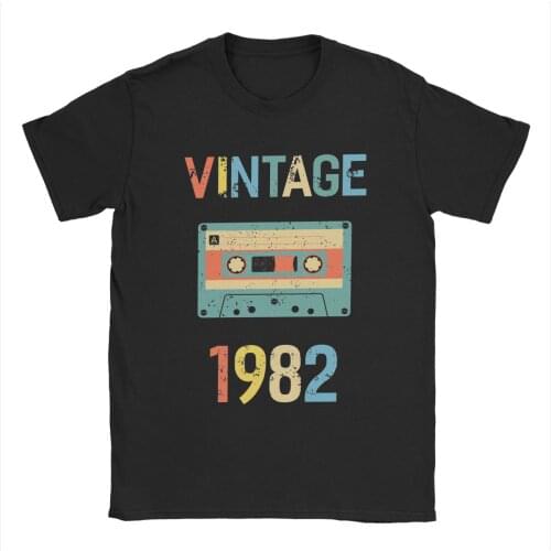 Unique Vintage 37th Birthday Gift 1982 T-Shirt Men O Neck Cotton T Shirts Short Sleeve Tee Shirt 4XL 5XL 6XL Tops