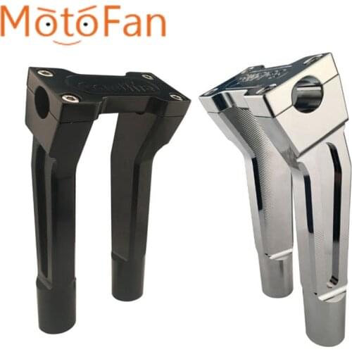 Chrome/Black 8 inch Motorcycle Handlebar Riser CNC Aluminum Alloy Bar Extend Mount Clamps Lifting Kickback Challenger