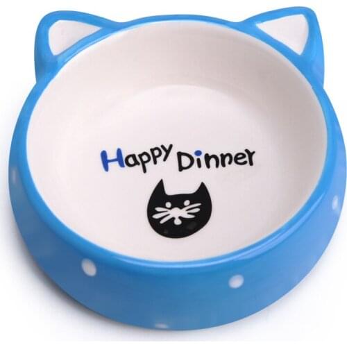 Cat Ear Pet Ceramic Bowl Dog Water Bowl Cartoon Cute Outdoor Convenient To Carry Bowls Pet Supplies