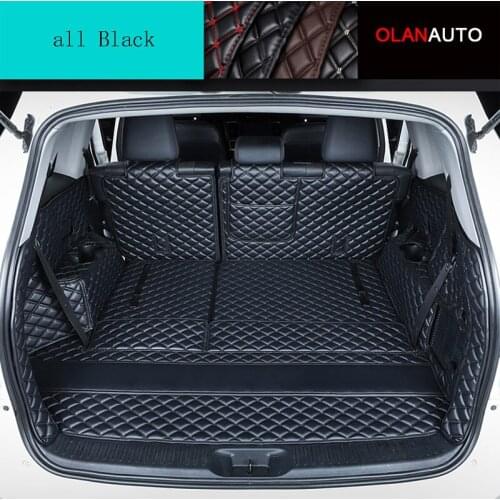 Leather Car Trunk Mat Cargo Liner for Toyota Highlander 7 seats 2014 -2019 waterproof durable boot carpets cargo