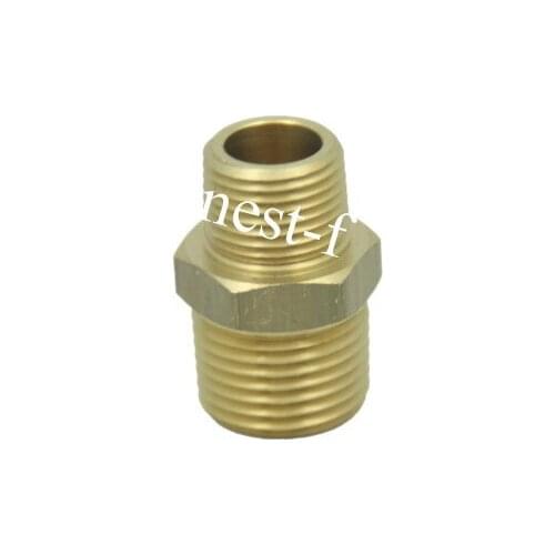 Brass Pipe Hex Reducing Nipple Fitting 1/2" x 1/4" Male BSPT