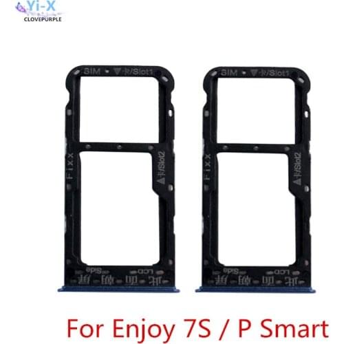 For Huawei Enjoy 7S SIM Card Tray Micro SD Card Holder Slot Adapter Parts For huawei P Smart