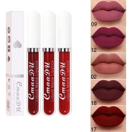 18 Color Matte Non-Stick Cup Waterproof Lipstick Long Lasting Lip Gloss Velvet Natural Moisturizing Liquid Lipstick