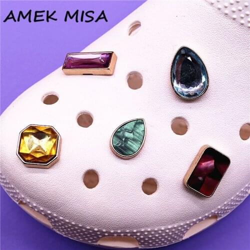 Fashion Metal Style Shoe Charms Accessories Gemstone Rhinestones Sandals Shoe Buckle Decorations fit Kids X-mas Party Gifts U265