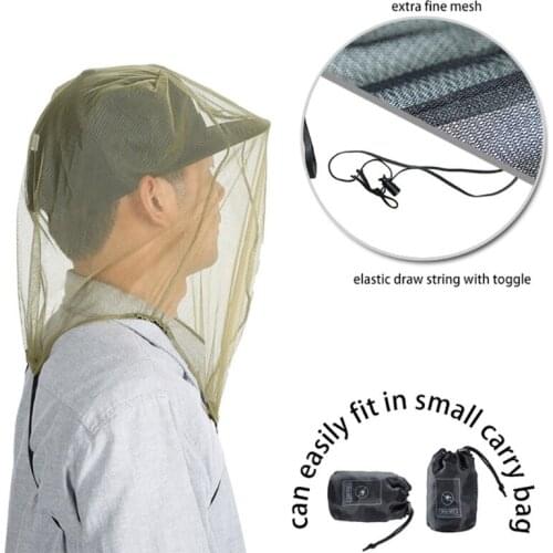 Outdoor Survival Anti-mosquito Bug Bee Insect Mesh Hat Head Face Protect Net Cover Wild Fishing Mesh Head Cover Drop Ship