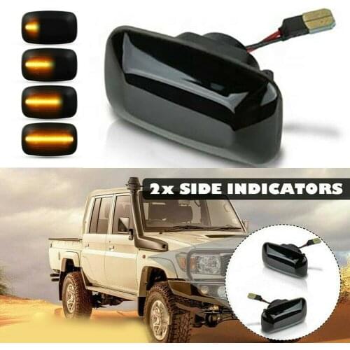 New 2 Pcs Dynamic Led Side Marker Fender Light 12v Flowing Turn Signal Light Side Repeater For Toyota Landcruiser 80 1988-1997