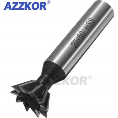 Dovetail Groove Cutter 60 Degree HSS Dovetail Milling Cutter Straight Shank Woodworking Milling Cutter Cutting double Edged Tool