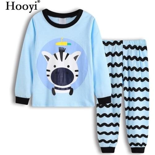 Cute Zebra Baby Boys Pajamas Clothes Suits Long Sleeve Childrens Pyjamas Sleep Suit Cotton Girl Pijamas 100% Cotton Soft Pant