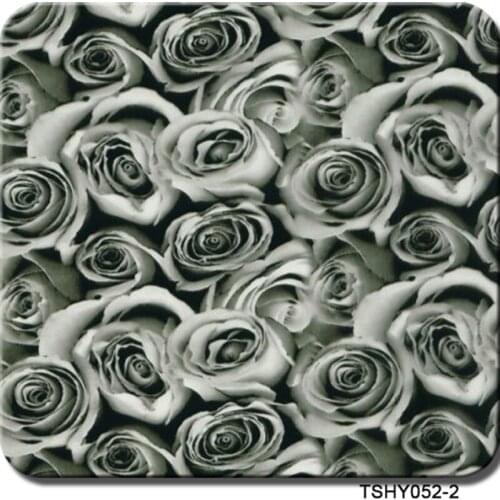 Free shipping gray rose 0.5mX2m/10m water transfer TSHY052-2 hydrodipping film