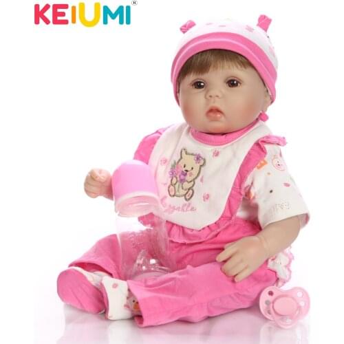 Realistic 17 inch 43 cm KEIUMI Soft Silicone Reborn Baby DIY Toys Lifelike Reborn Dolls Babies kids Fashion Girl Playmates