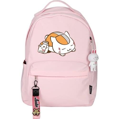 Natsumes Book of Friends Anime Backpack Cat Teacher Women Bagpack Kawaii Cute Backpack Nylon Travel Back Pack Cute School Bags