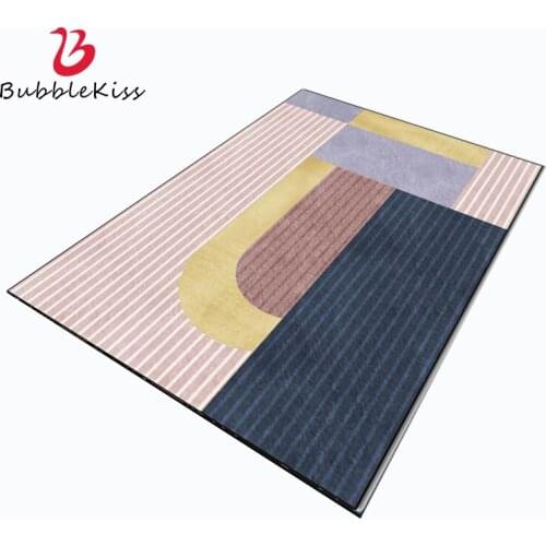 Bubble Kiss Modern Pink Blue Carpets for Living Room Gold Mosaic Geometric Pattern Carpet Home Customized Bedroom Rug Soft Mats