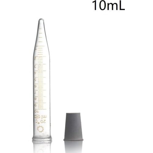 YCLAB 10mL Glass Centrifuge Tube Sharp Bottom with Rubber Stopper and Graduation Laboratory Chemistry Medical Equipment