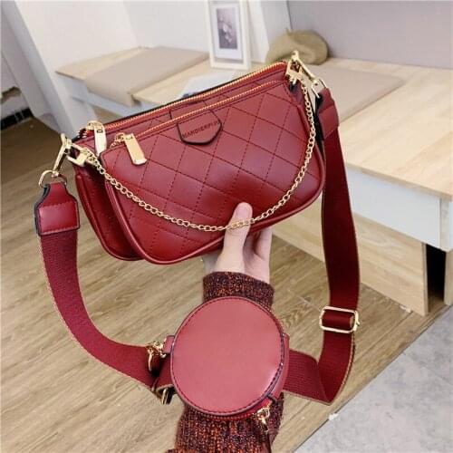 Wild Messenger Shoulder Bags Female Fashion Letter Flap Plaid Chains Zipper Womens Handbags Casual Crossbody Bags Ladies Totes