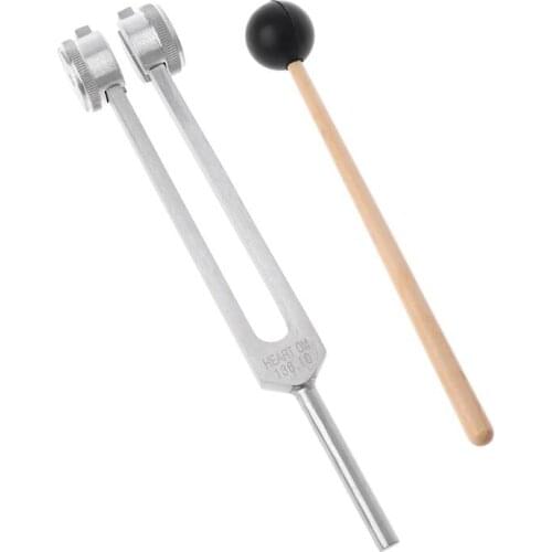 OM 136.1Hz Aluminium Alloy Tuning Fork Chakra Hammer Ball Diagnostic Healing Tool for Eliminating Stress