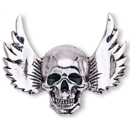 Vintage Silver Color Metal Brooch Pins Halloween Skull Wings Lapel Pin for Women Scarf Buckle Badge Shirt Corsage Jewelry