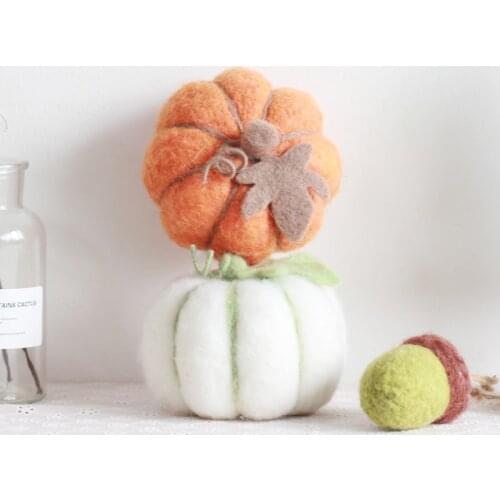 Felt DIY Craft Christmas Decorations For Home Yellow Pumpkin Green Tree Ornaments Halloween Decor
