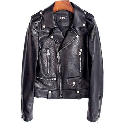 Womens Real Sheepskin Leather Jackets For Women High Quality Ladies Genuine Leather Coat Luxury Black Motorcycle Biker Outwear