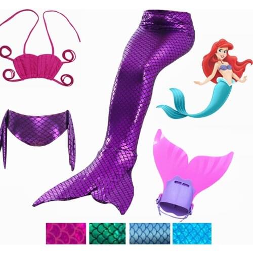 2017 HOT!Ariel Mermaid Tail Swimming Mermaid Tail with Flipper Bikini Girls Children Swimmable Mermaid Tail Costume Cosplay