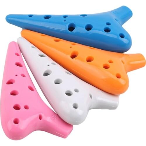 12 Hole Resin plastic Ocarina Flute Smoked Burn Submarine Style Musical Instrument With Music Score For Beginner