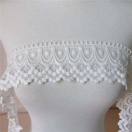 4 Yards Water Soluble Lace Fabrics Hollowed Out Cotton Trims Bridal Lace Dress Lace Home Textile Sewing Accessory New 2018