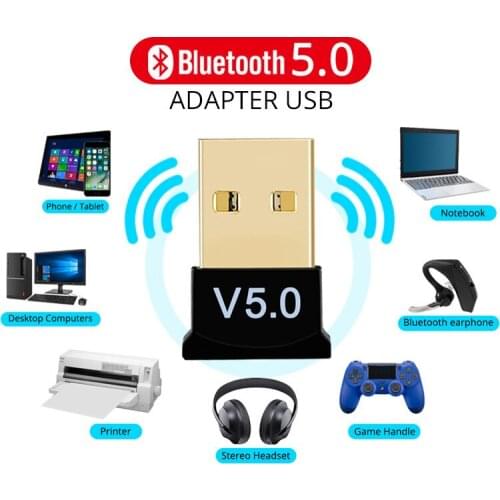 5.0 USB Bluetooth Adapter USB Bluetooth Audio Receiver Transmitter Wireless USB Adapter for Computer PC Laptop Supports Win8/10
