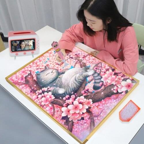 Cat Christmas Full Drill Square Round DIY 5D Diamond Painting Set Diamond Embroidery Mosaic For Living Room Canvas Poster