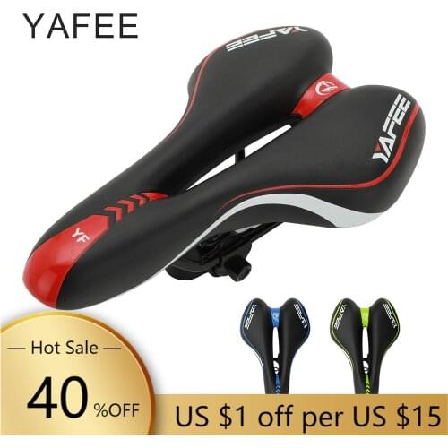 YAFEE Shock Absorbing Hollow Bicycle Saddle Super Soft MTB Road Cycling Seat Bike Saddle Cushion for Women Men Bike Accessories
