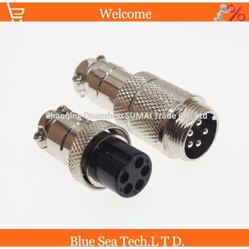 Free Shipping 10 sets=20pcs 5 Pin 16mm Male & Female Butt joint Connector kit GX16 Socket+Plug,RS765 Aviation plug interface