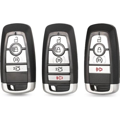 Jingyuqin Car Key Case For Ford Ranger Fusion Mustang Raptor Explorer F-150 F250 F-350 4/5BTN Remote Key Cover Fob Shell Housing