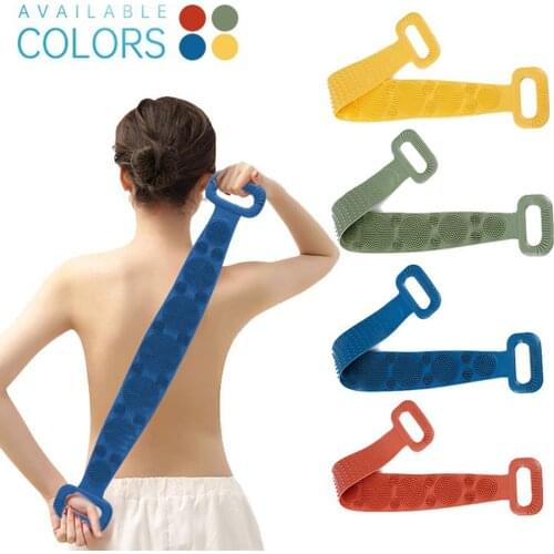 Two-sided Body Silicone Scrubber Brushes Bath Towels Bathroom Peeling Body Massage Shower Extended Scrubber Skin Shower Brush