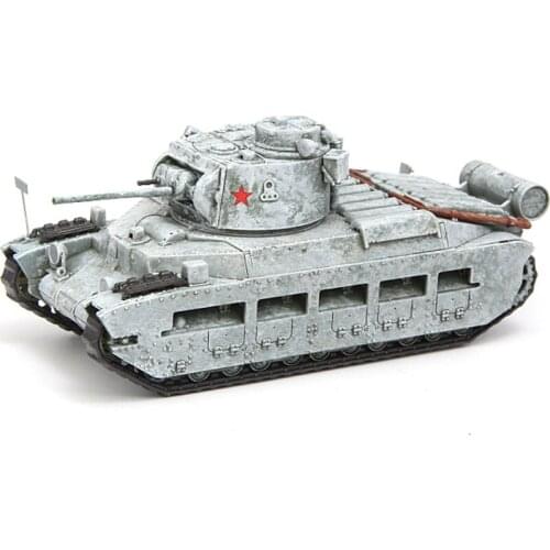 Classic WWII Military Tank Model 1/72 British Army Matilda 2 Soviet Snow Painting Home Display Collection Micro Landscape Toys