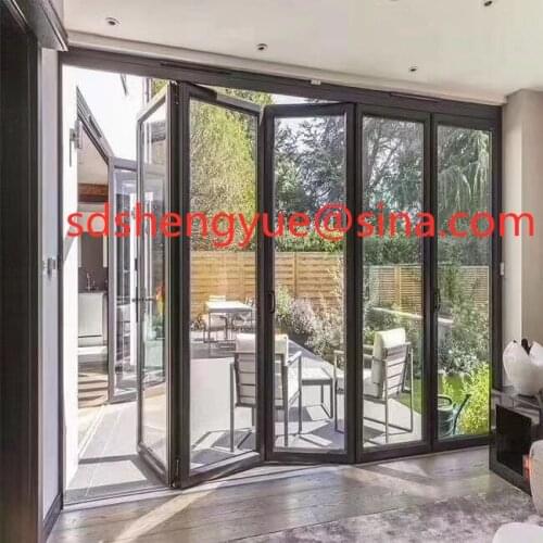 Beautiful And High Quality Customized soundproof aluminum glass folding doors bifold doors