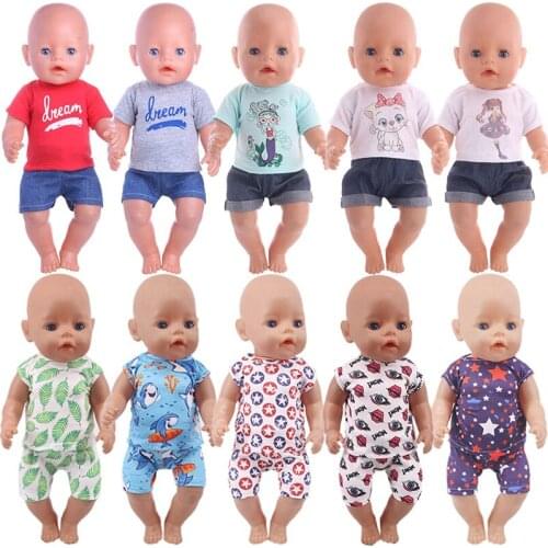 Doll Casual Outfit Pajamas Panties For 18 Inch American&43Cm Born Baby Generation Doll Clothes Accessories Girl Russian DIY Toys